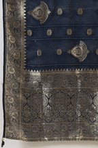 Wine Color Silk Suit Set With Neck Embroidered