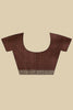 Brown Cotton Silk Floral Boota Printed Saree
