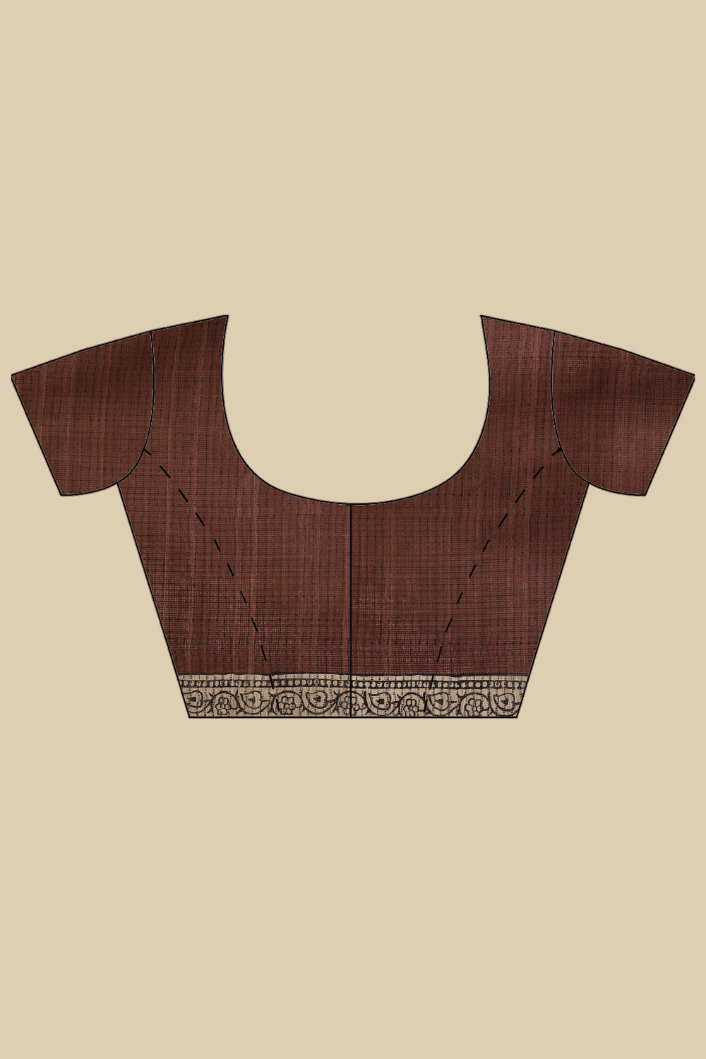 Brown Cotton Silk Floral Boota Printed Saree
