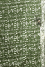 Green Cotton Dhabu Printed Saree