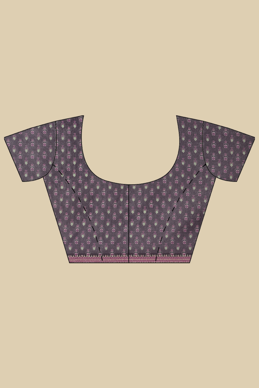 Purple Ajrakh Block Printed Cotton Saree