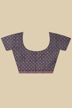 Purple Ajrakh Block Printed Cotton Saree