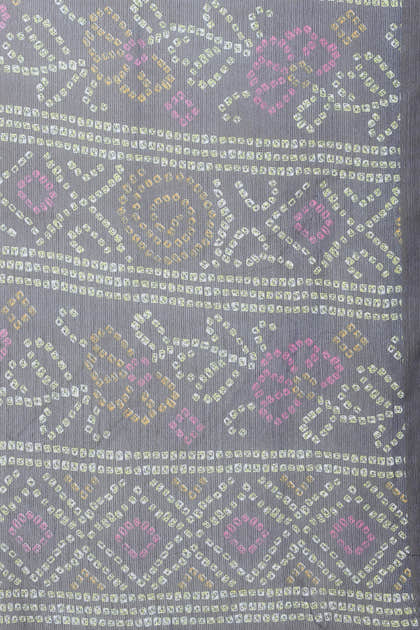 Navy Color Chiffon Bandhani Printed Saree