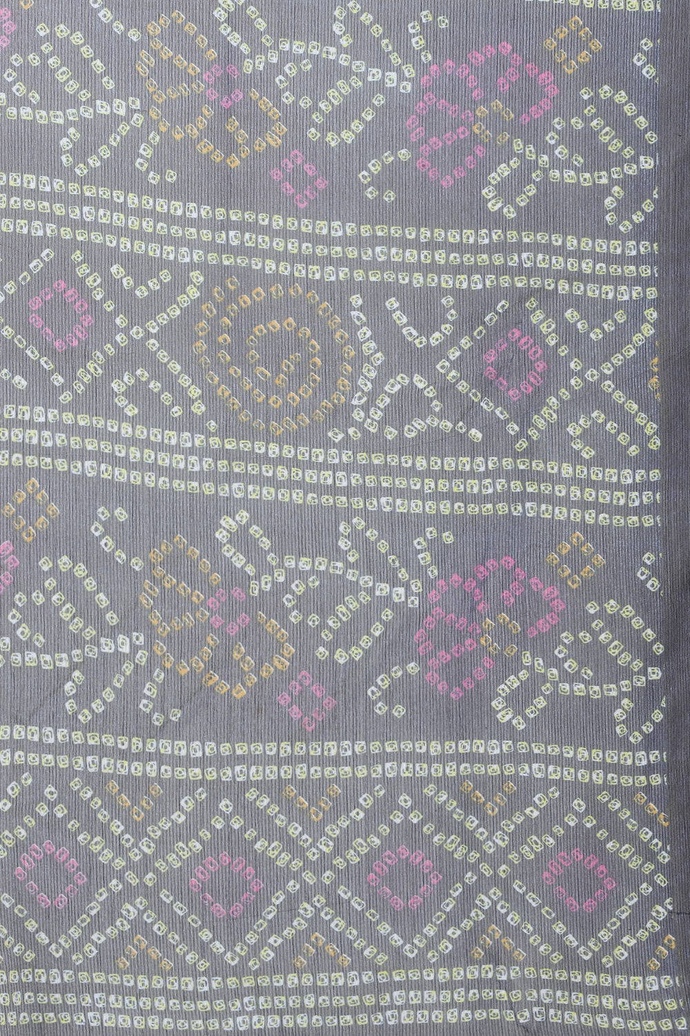 Navy Color Chiffon Bandhani Printed Saree