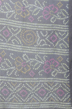Navy Color Chiffon Bandhani Printed Saree