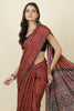 Maroon Jacquard Silk Bandhani Printed Saree