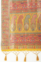 Mustard Silk Madhubani Woven Saree