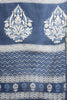 Indigo Blue Cotton Block Printed Saree