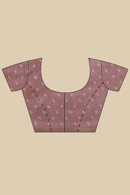 Mauve Cotton Silk Boota Printed And Zari Woven Saree