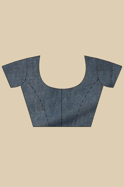 Blue Cotton Silk Printed Saree