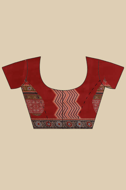 Maroon Crepe Printed Saree