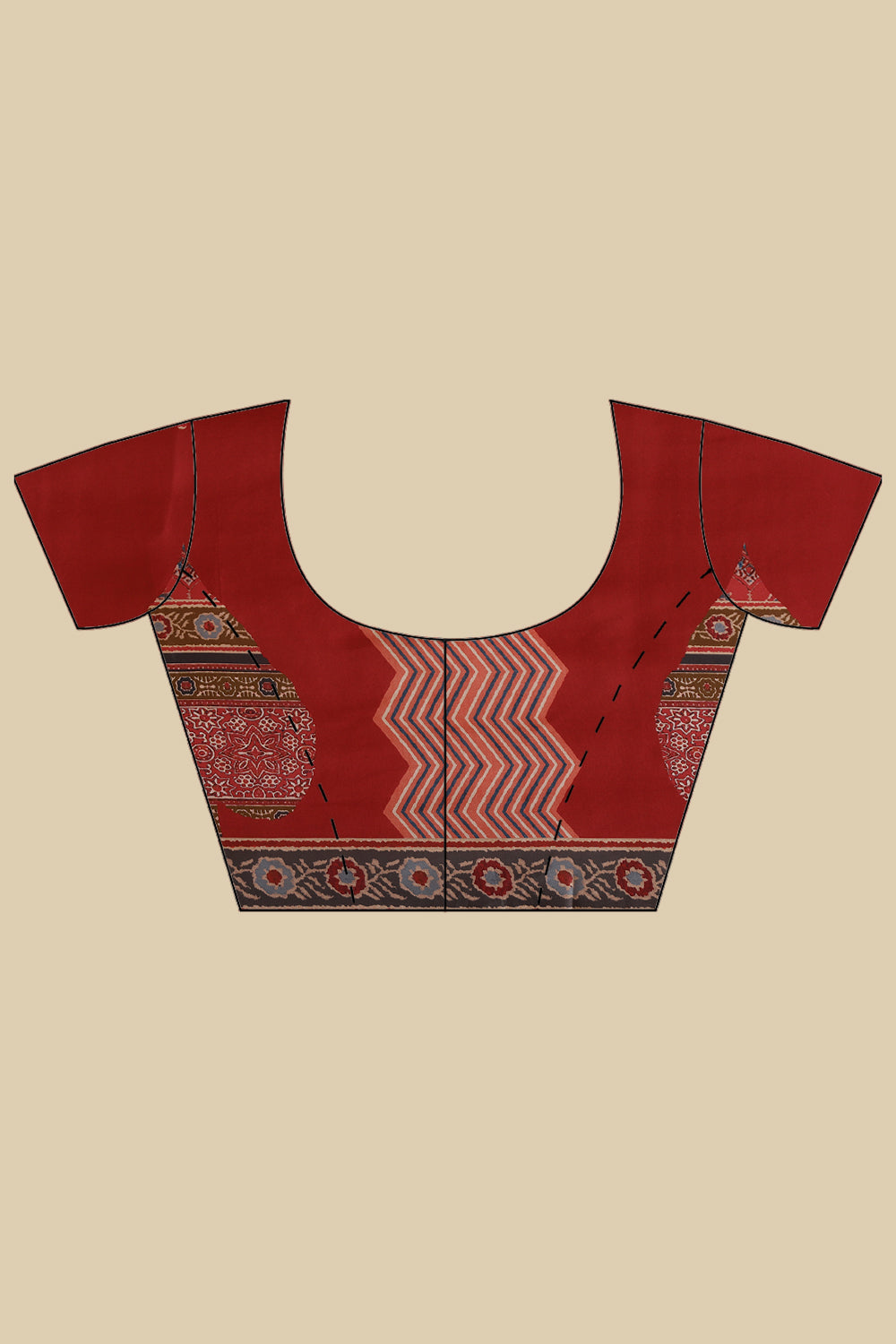 Maroon Crepe Printed Saree