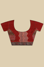 Maroon Crepe Printed Saree