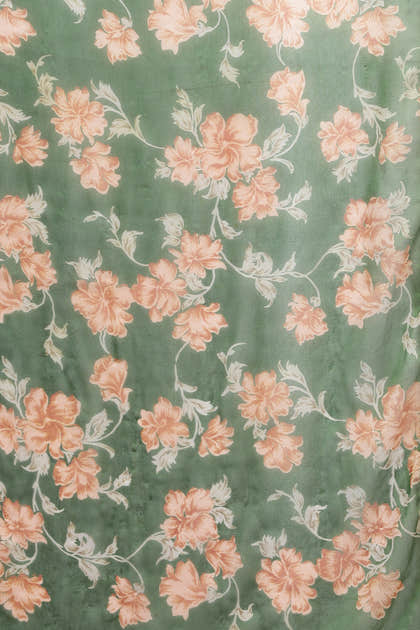 Green Zari Border & Floral Printed Chiffon Saree