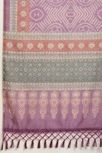Purple Bandhani Printed Cotton Saree