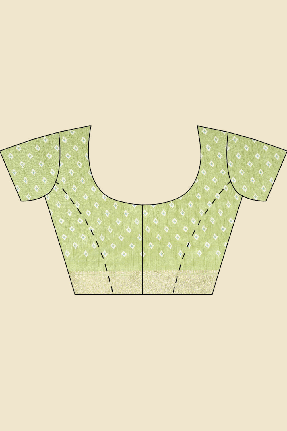 Light Green Cotton Silk Printed And Zari Woven Saree