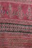 Black & Wine Cotton Bagru Printed Saree