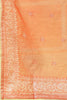 Orange Chanderi Silk Neck-Embroidered Suits