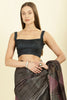 Black Organza Cotton Printed Saree