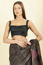 Black Organza Cotton Printed Saree
