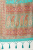 Teal Silk Madhubani Woven Saree