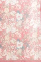 Red Floral Printed Chiffon Saree