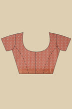 Rust Ajrakh Block Printed Cotton Saree
