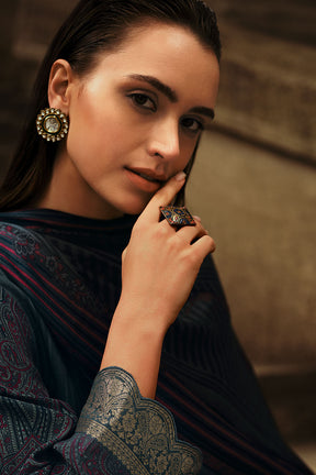 Grey Color Silk Woven Unstitched Suit Fabric