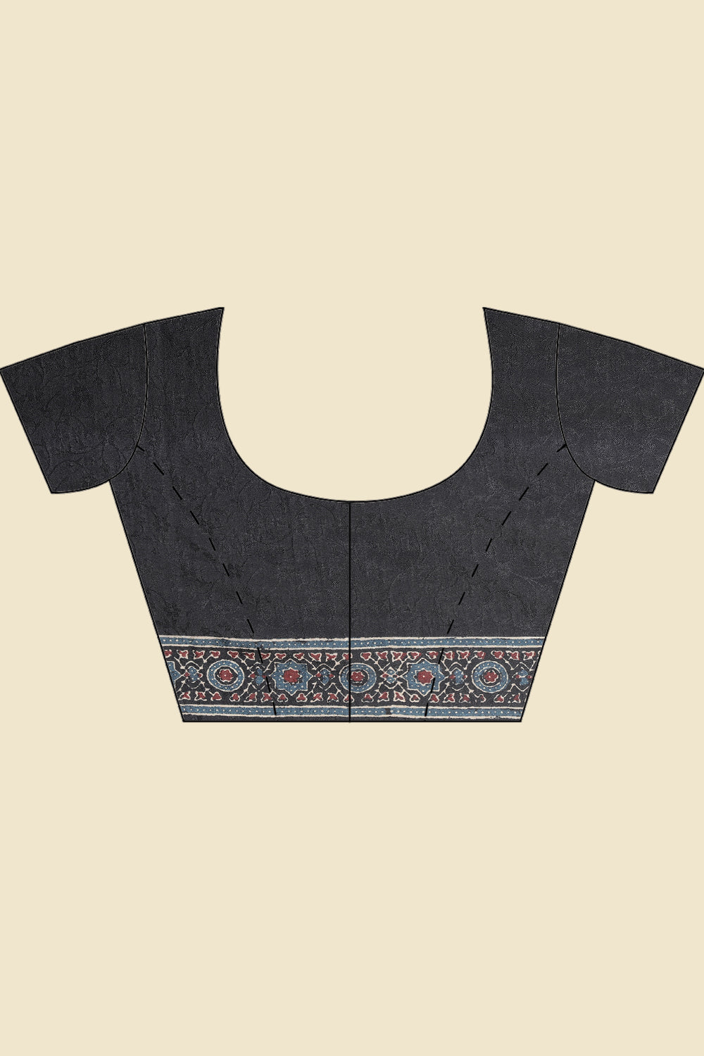 Black Jacquard Silk Printed Saree