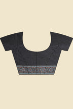 Black Jacquard Silk Printed Saree