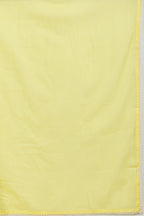 Pale Yellow Cotton Resham Floral Embroidered Anarkali Suit Set