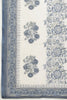 Cream & Blue Cotton Printed Unstitched Suit Material