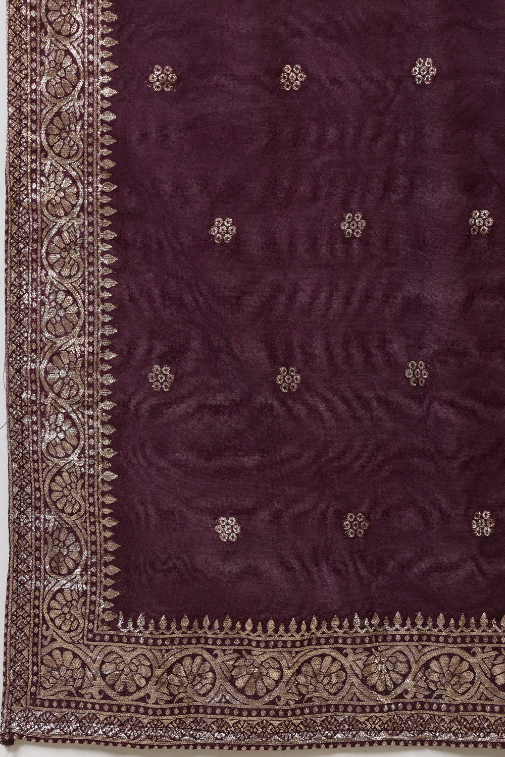 Dark Scarlet Silk Embroidered Suit Set