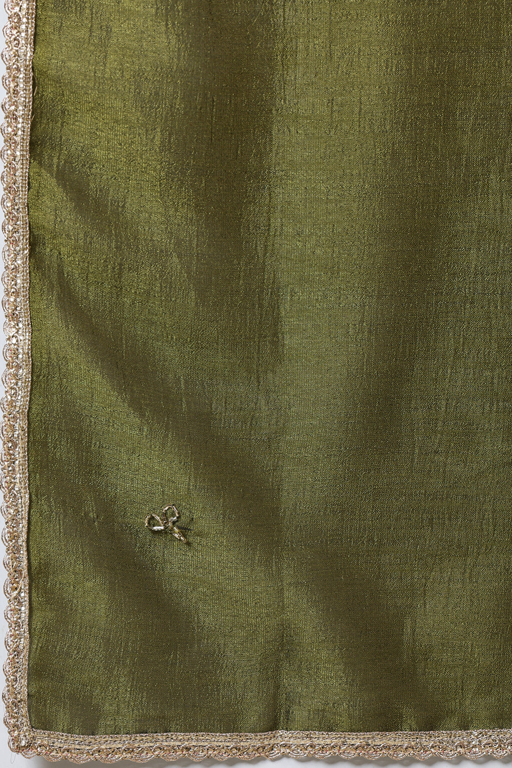 Sage Green Chinone Silk Neck-Embroidered Suit Set