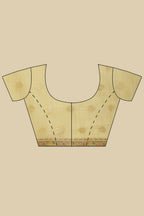 Light Mustard Chanderi Cotton kashida Weaves Saree