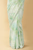 Pista Green Color Printed Chinon Saree