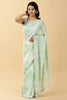 Pista Green Color Printed Chinon Saree