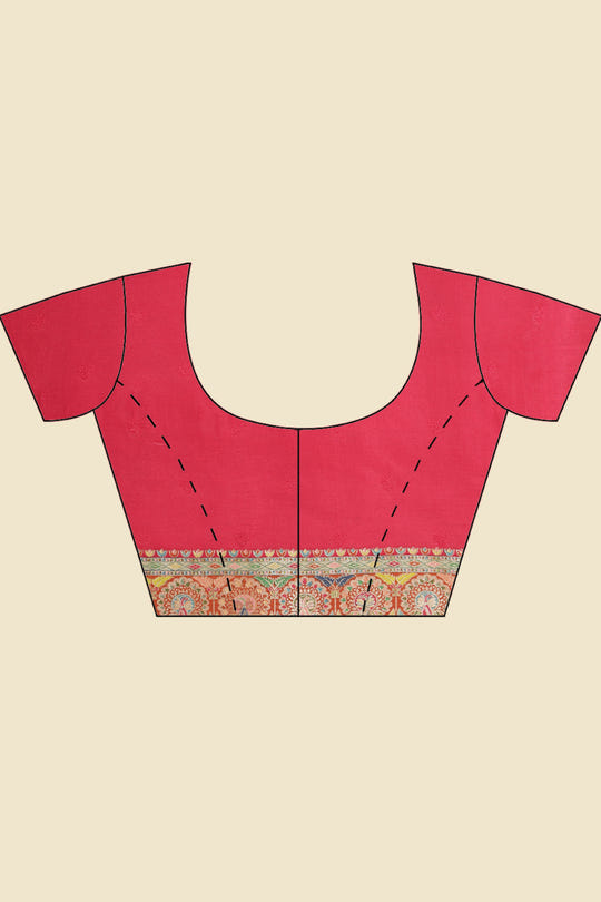 Teal Silk Madhubani Woven Saree