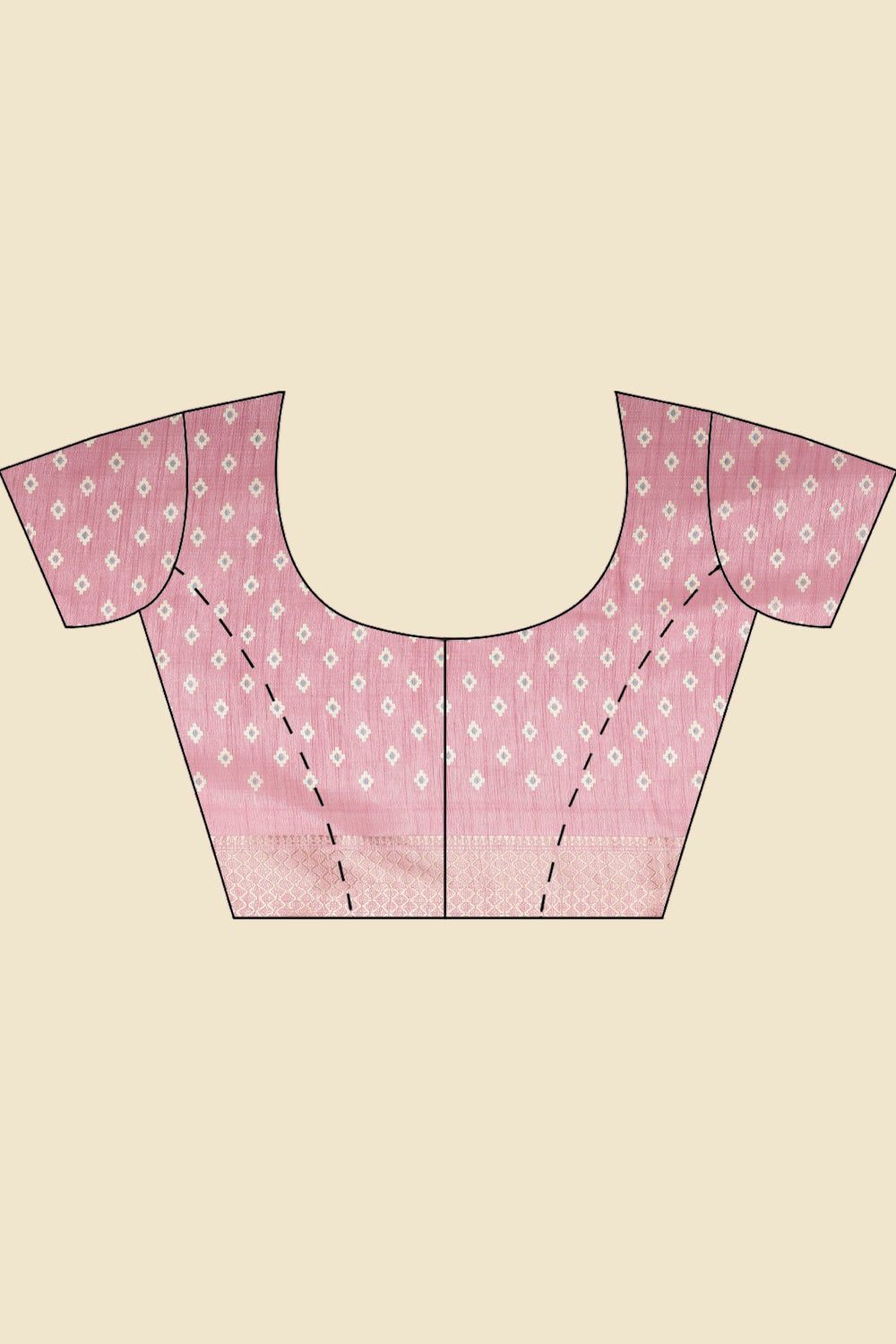 Pink Cotton Silk Printed And Zari Woven Saree