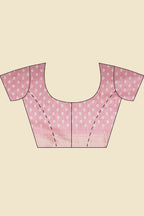 Pink Cotton Silk Printed And Zari Woven Saree