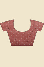 Light Maroon Cotton Silk Boota Printed And Zari Woven Saree