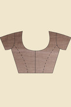 White & Brown Georgette Floral Printed Saree