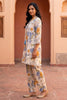 Cream Floral Printed And Lace Work Cotton Kurta Set