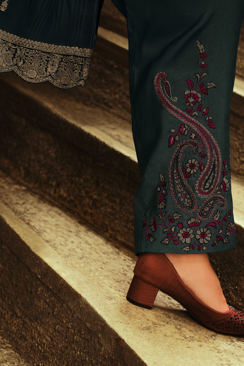 Grey Color Silk Woven Unstitched Suit Fabric