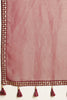Wine Color Matelic Tissue Sequins &amp; Zari Embroidered Saree with Readymade Blouse