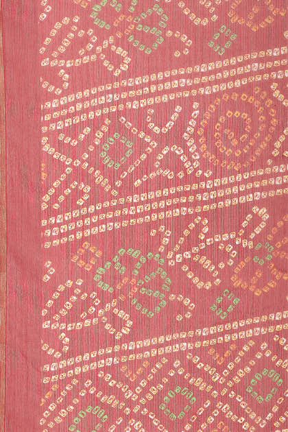 Maroon Color Chiffon Bandhani Printed Saree
