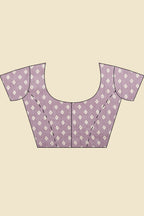 Lavender Cotton Silk Printed And Zari Woven Saree