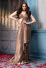 Brown Pure Metallic Tissue Sequins Embroidered Saree