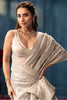 Silver Color Pure Metallic Tissue Resham & Sequins Embroidered Saree