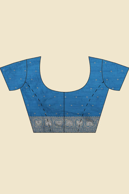 Flat Blue Colour Zari Woven South Silk Saree